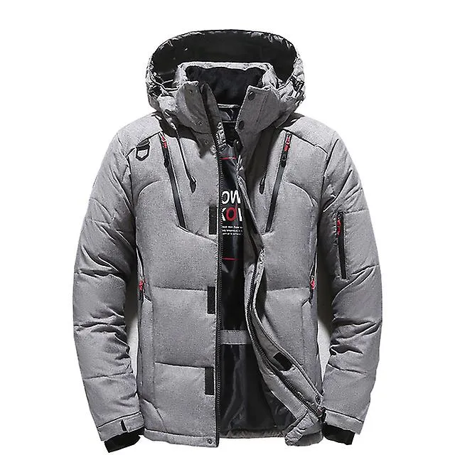 -Chaqueta de 20 grados Down Male Winter Parkas Men White Duck Down Jacket Hooded Outdoor Thick Warm Padded Snow Coat Oversize M-