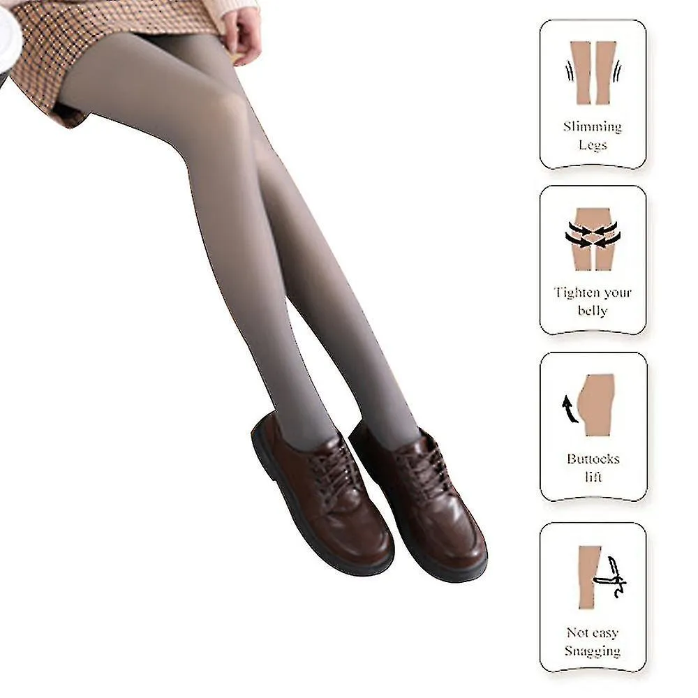 1 Pair Flawless Legs Fake Translucent Warm Fleece Pantyhose For Women