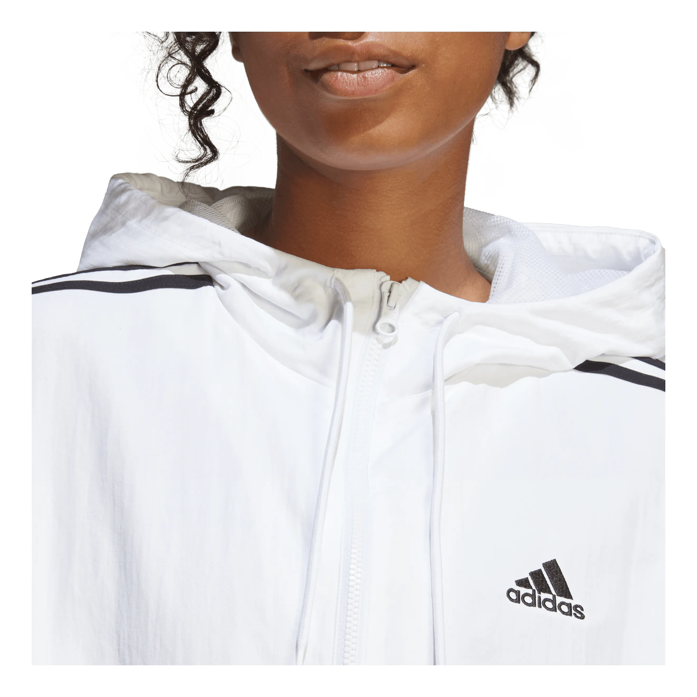 Adidas Essentials 3-Stripes Woven Windbreaker White