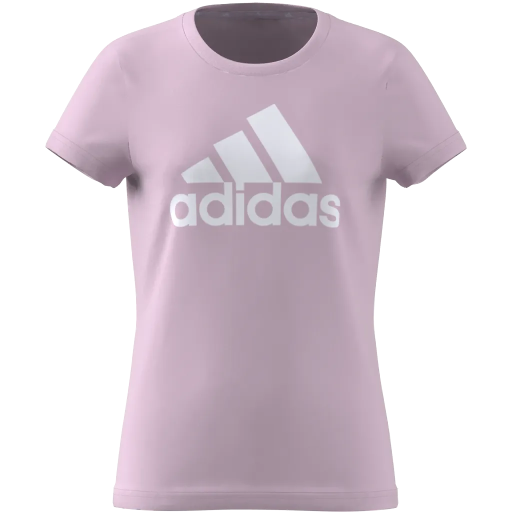 Adidas Essentials Big Logo Cotton T-Shirt Clear Pink / White