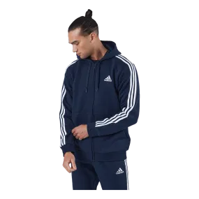 Adidas Essentials Fleece 3-Stripes Full-Zip Hoodie Legend Ink