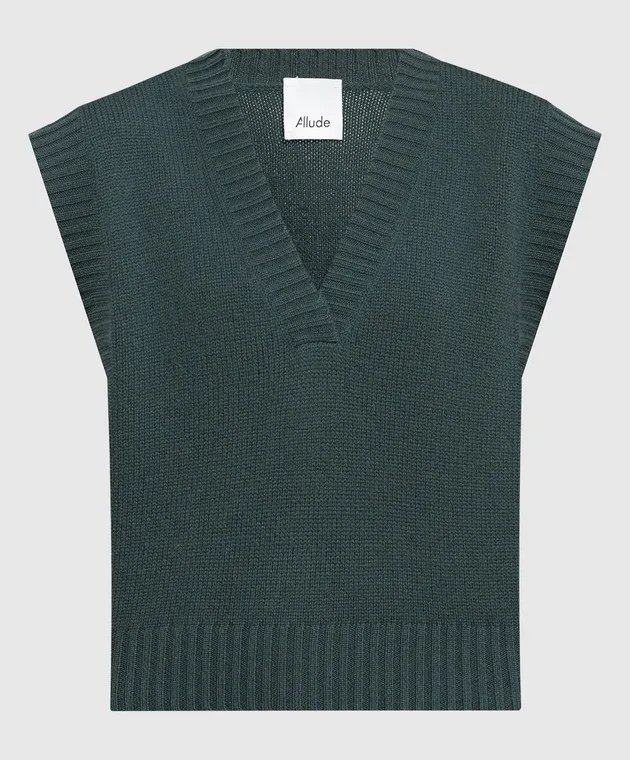 Allude Green vest made of cashmere