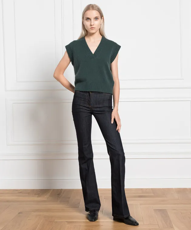 Allude Green vest made of cashmere