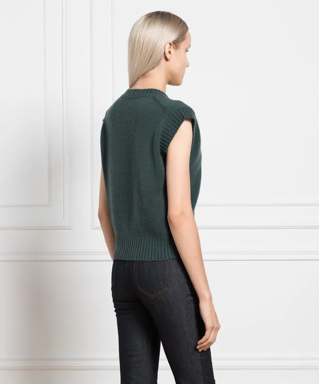 Allude Green vest made of cashmere