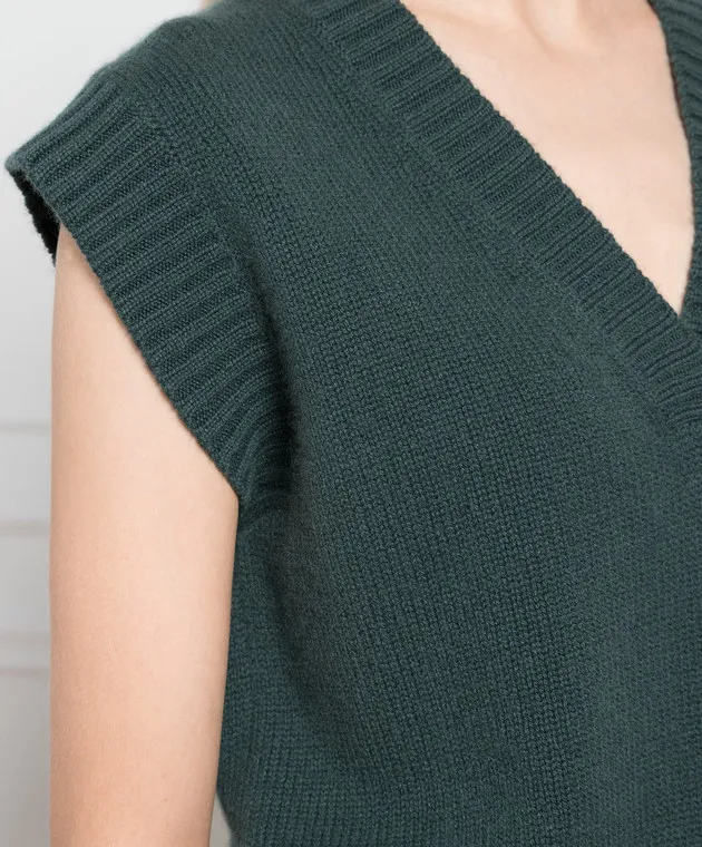 Allude Green vest made of cashmere