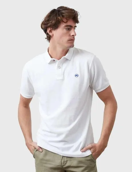 Altonadock Polo blanco de algodón para hombre