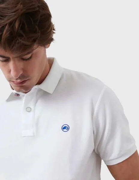 Altonadock Polo blanco de algodón para hombre