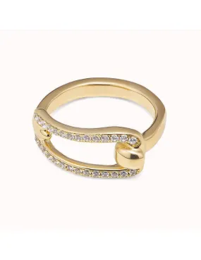 Anillo Uno de 50 Prosperity Topaz Dorado