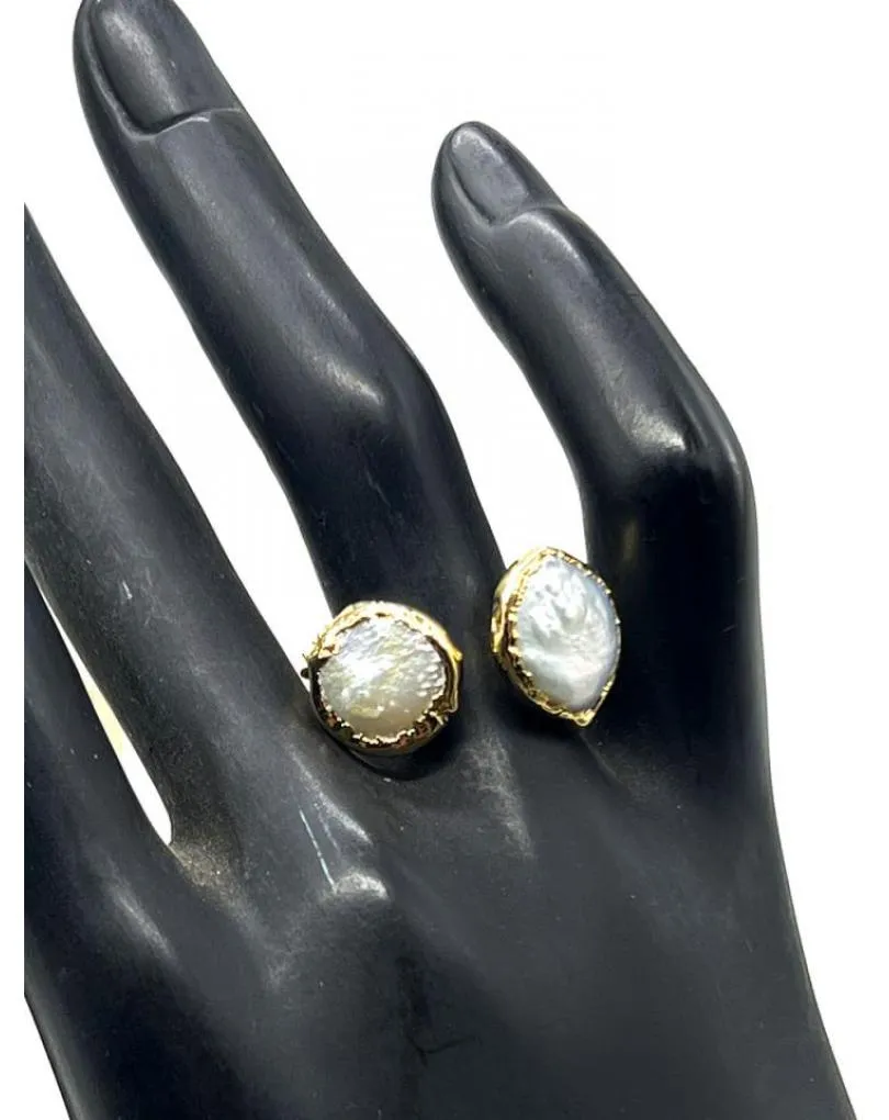 ANILLOS DE MUJER CON PERLAS DISEÑO DOBLE ANACARADO