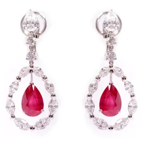 Aretes Chromatic grandeurs MASTERPIECE - Oro 18k blanco - rubies