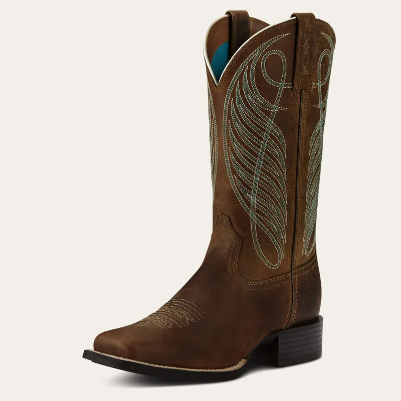 Ariat Round Up Wide Square Toe Western Boot