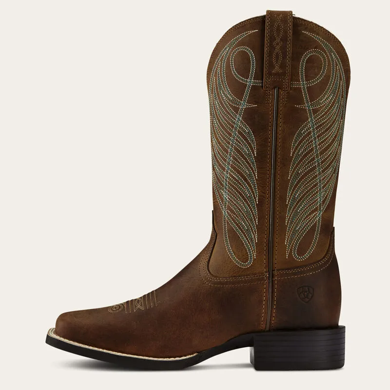 Ariat Round Up Wide Square Toe Western Boot