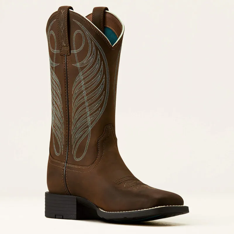 Ariat Round Up Wide Square Toe Western Boot