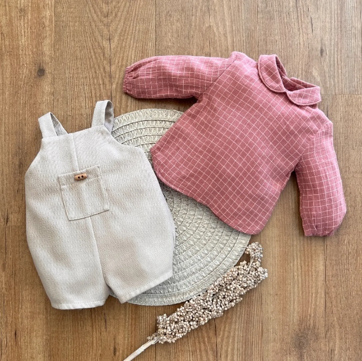 Baby boy overalls and blouse set Daisy collection