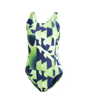 Bañador de Natación adidas Seas Graphic 3 Bandas Mujer Verde/Azul