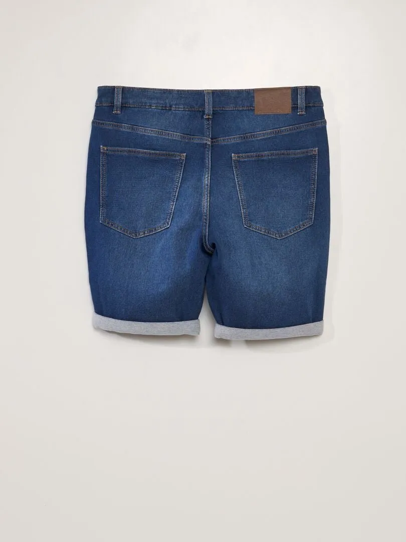 Bermudas slim vaqueras con 5 bolsillos - AZUL