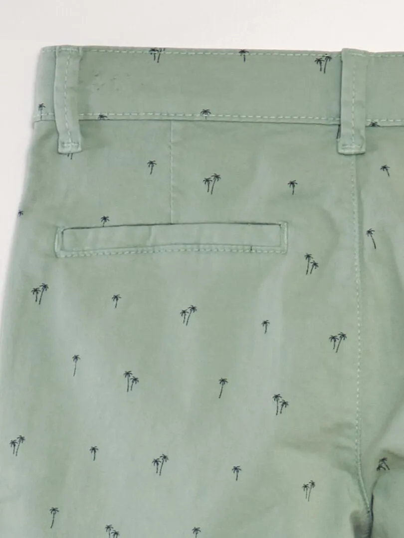 Bermudas tipo chino rectas - VERDE