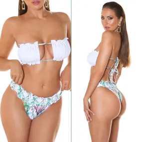 Bikini estampado floral Blanco