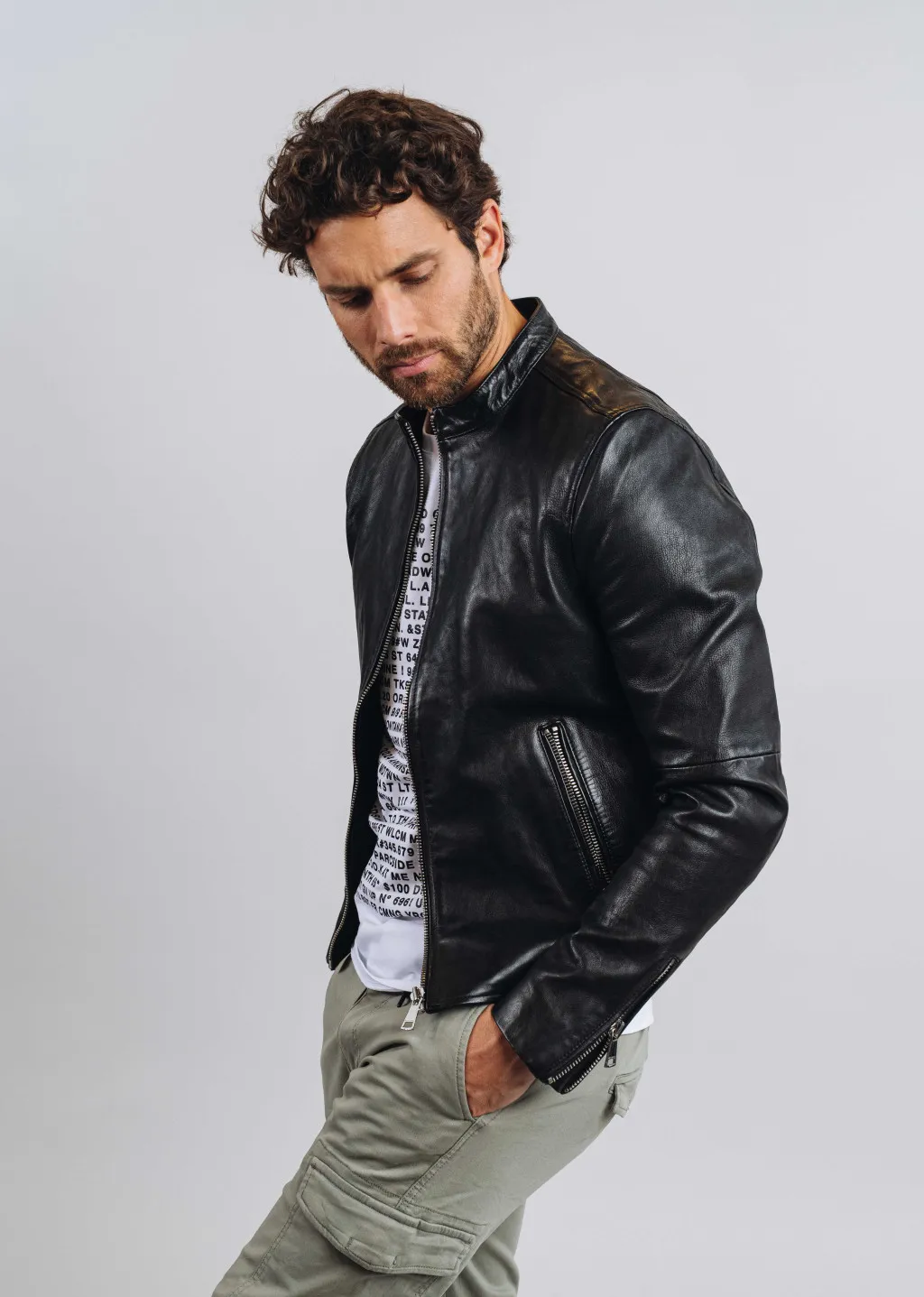 Blouson en cuir FAISS GREEN