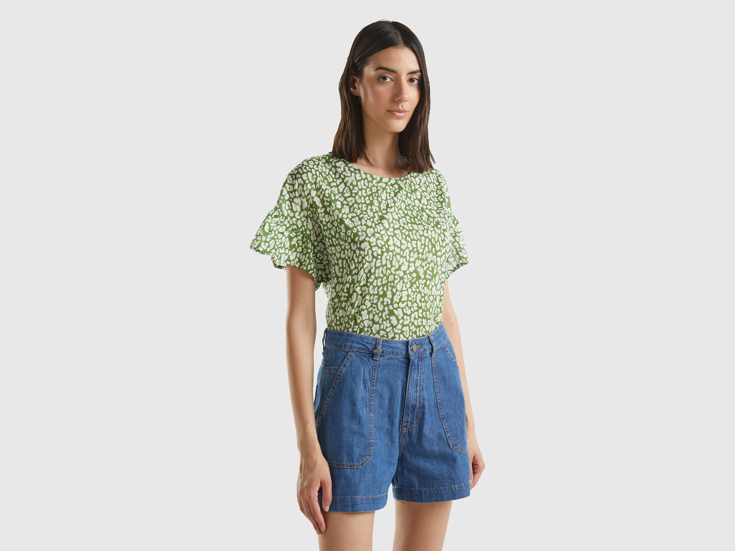 Blusa estampada de algodón ligero