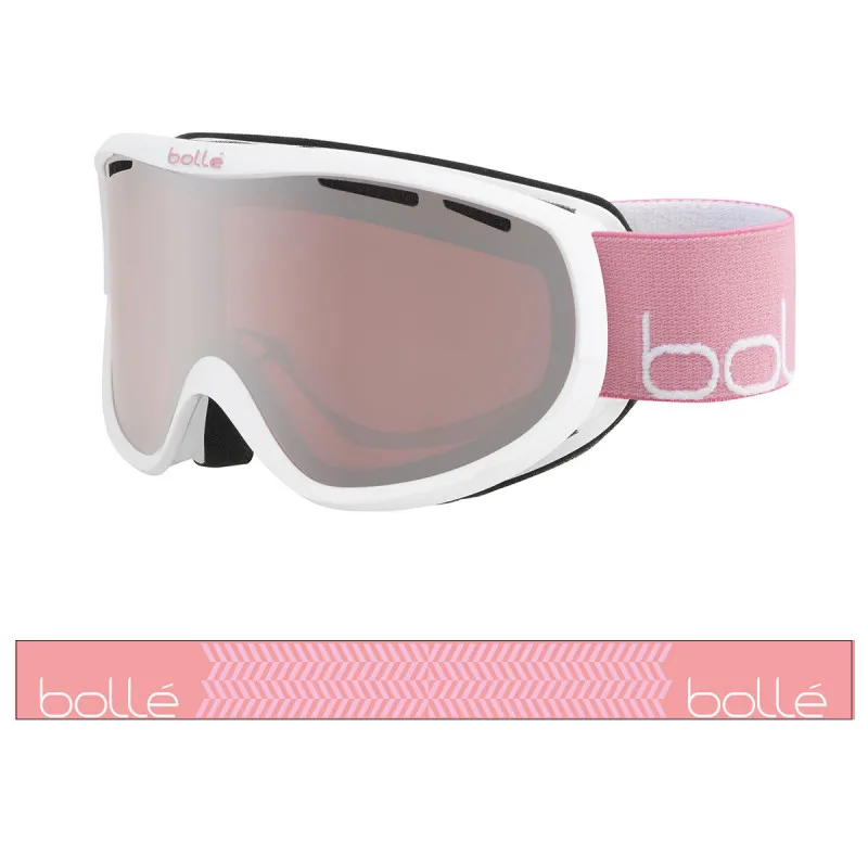 Bollé Sierra Ski Mask (White Pink Shiny Vermillon Gun Cat 2) Mujer