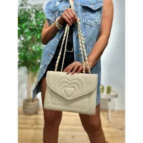 Bolso Corazón Cadena GLOVER Beige