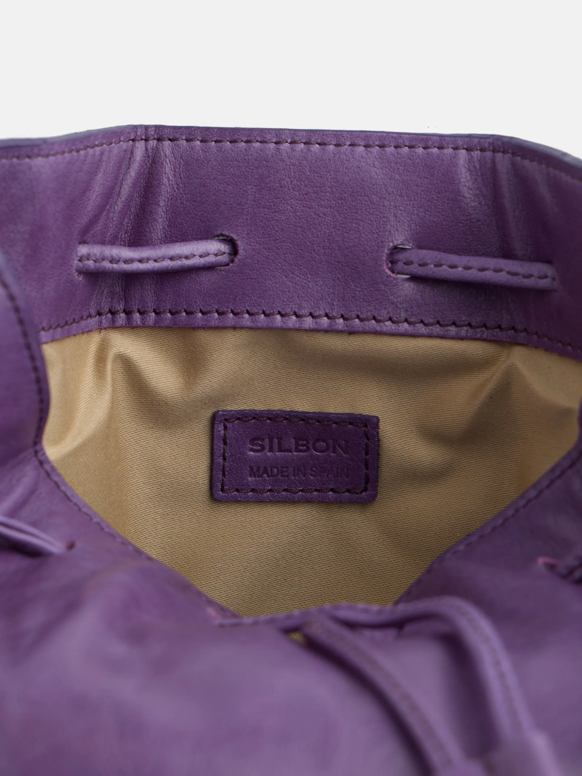 Bolso saco piel morado