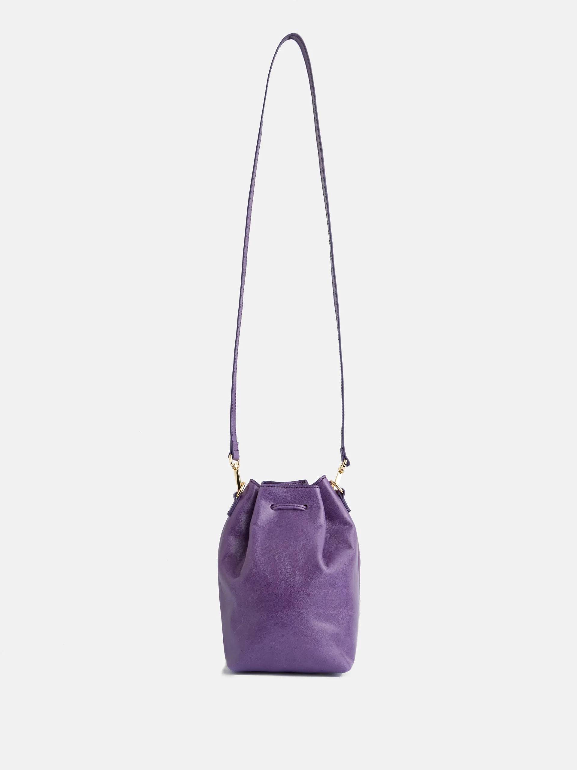 Bolso saco piel morado