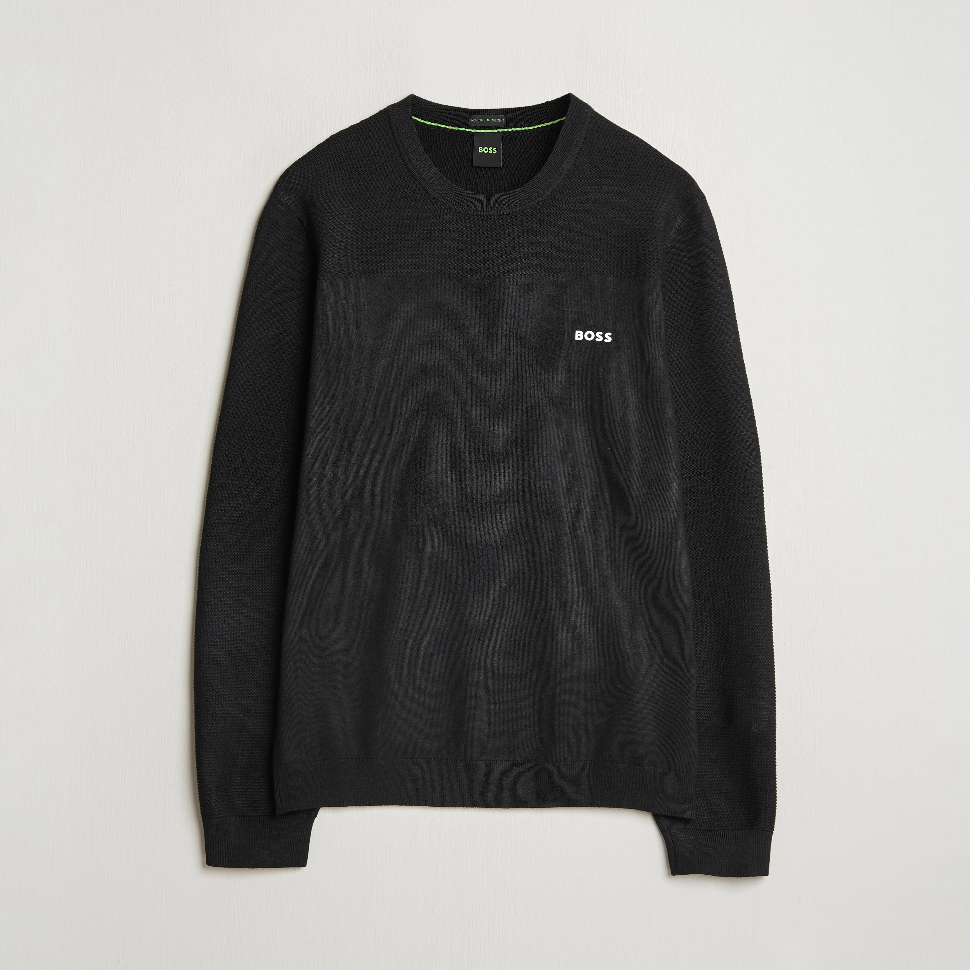 BOSS GREEN Momentum Knitted Crew Neck Black