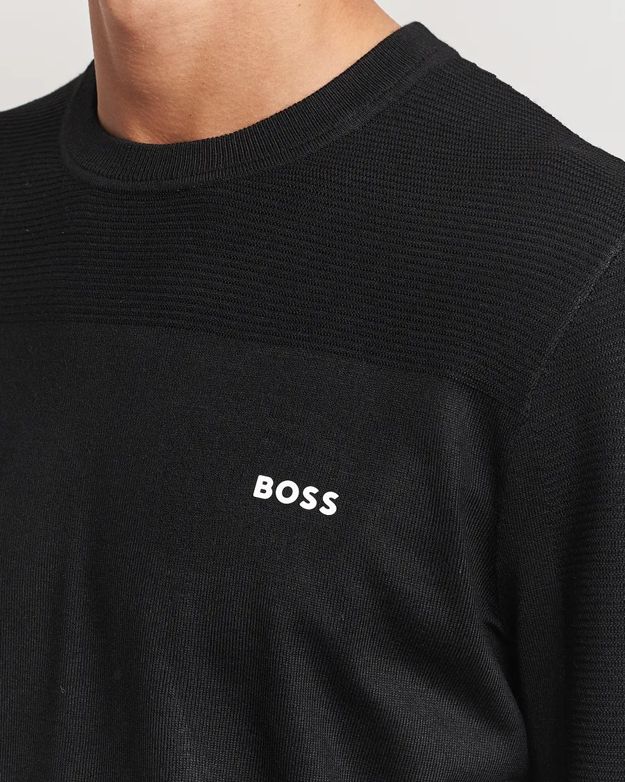 BOSS GREEN Momentum Knitted Crew Neck Black