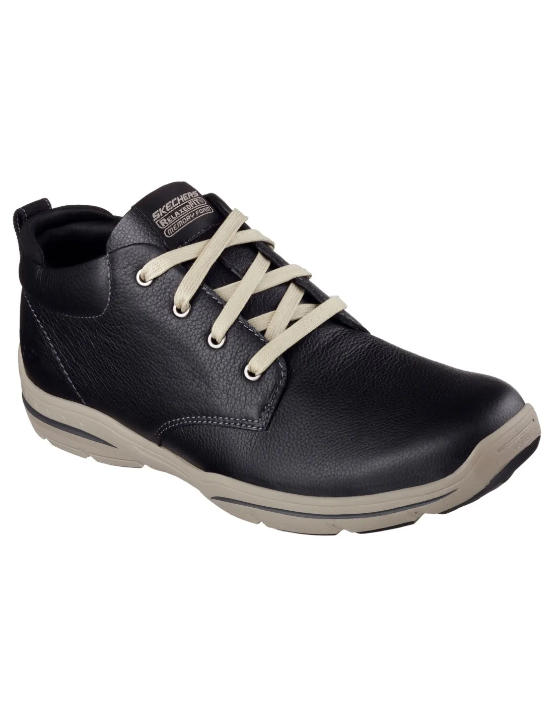 Botín de piel confort para hombre negro Skechers