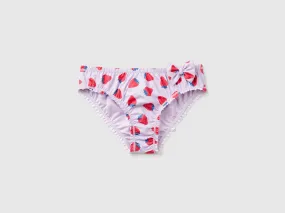 Braguita de bikini lila con estampado de fresas