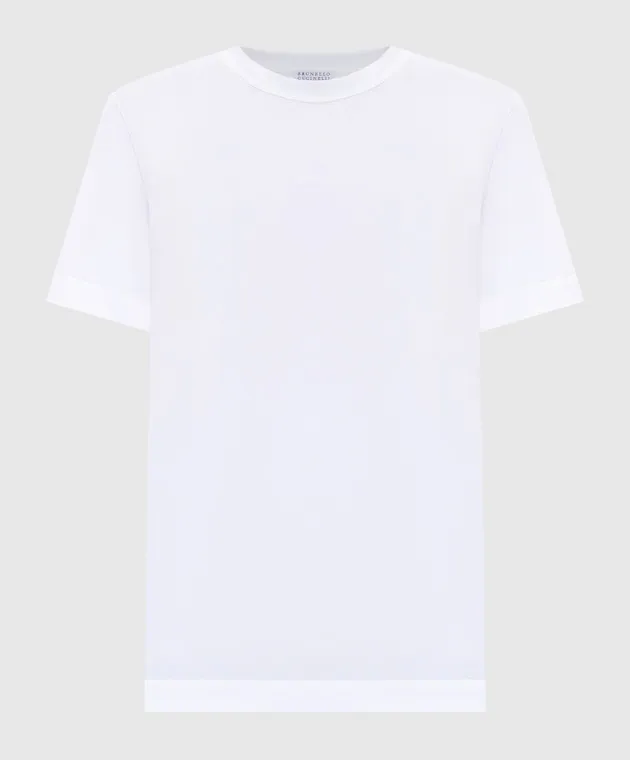 BRUNELLO CUCINELLI WHITE TSHIRT WITH MONIL LACE