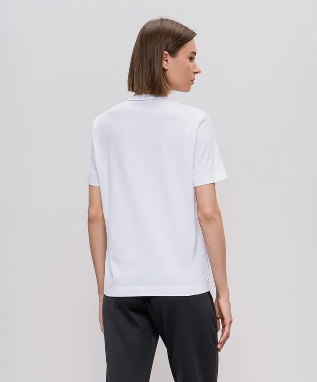 BRUNELLO CUCINELLI WHITE TSHIRT WITH MONIL LACE