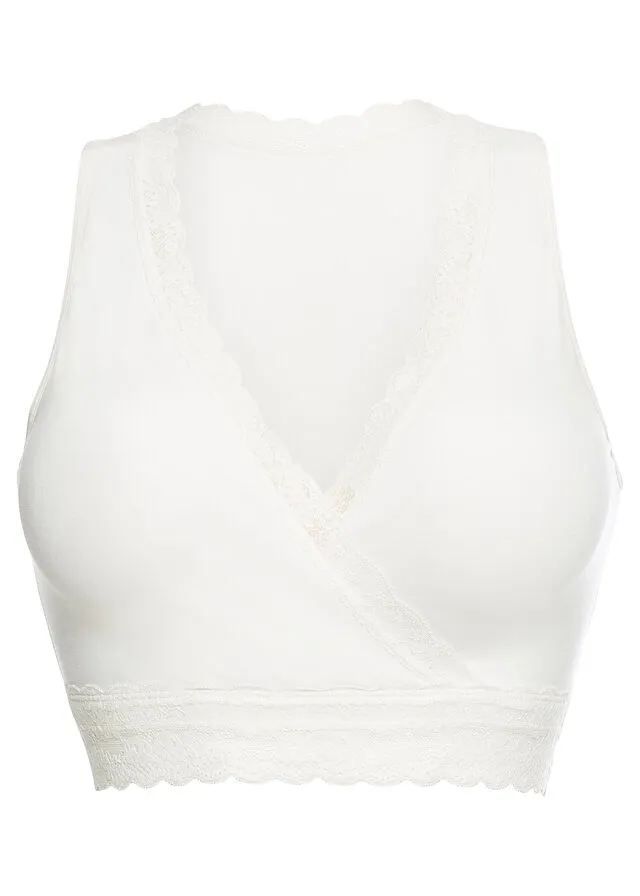 Bustier de lactancia de algodón orgánico Blanco lana