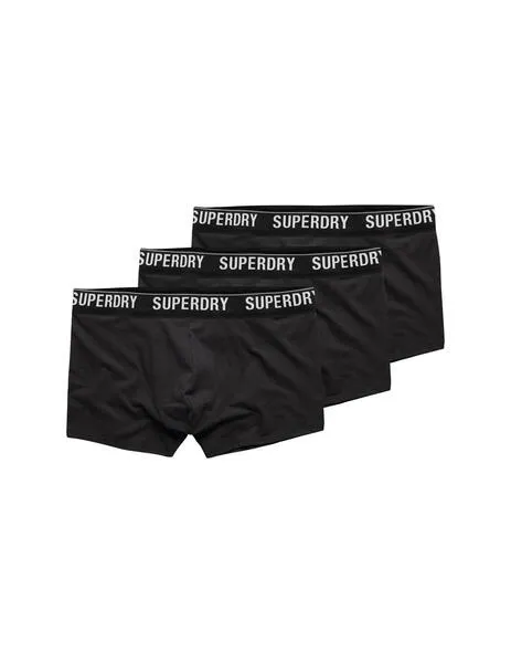 Caja de calzoncillos negros Superdry para hombre