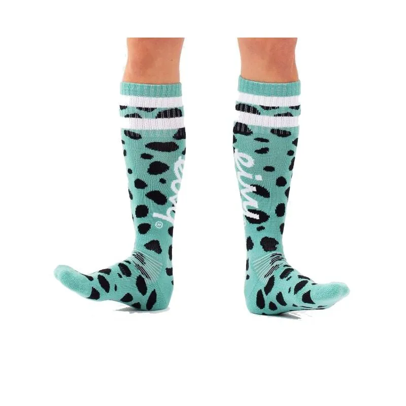 Calcetines de esquí para mujer Eivy Cheerleader (turquoise cheetah)