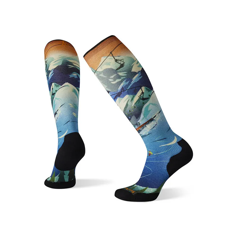 Calcetines de esquí para mujer Smartwool Targeted Cushion Lift Bunny Print OTC (Neptune Blue)