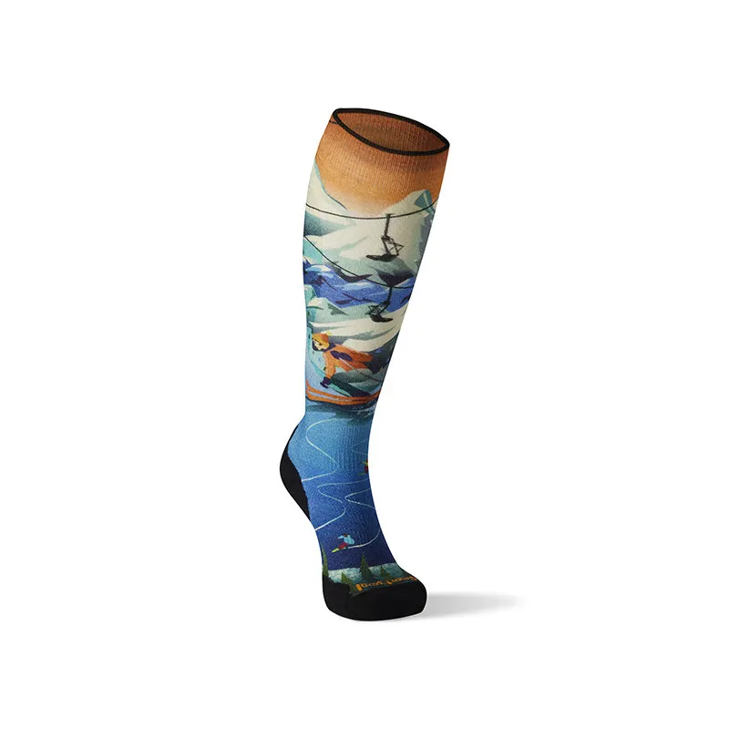 Calcetines de esquí para mujer Smartwool Targeted Cushion Lift Bunny Print OTC (Neptune Blue)