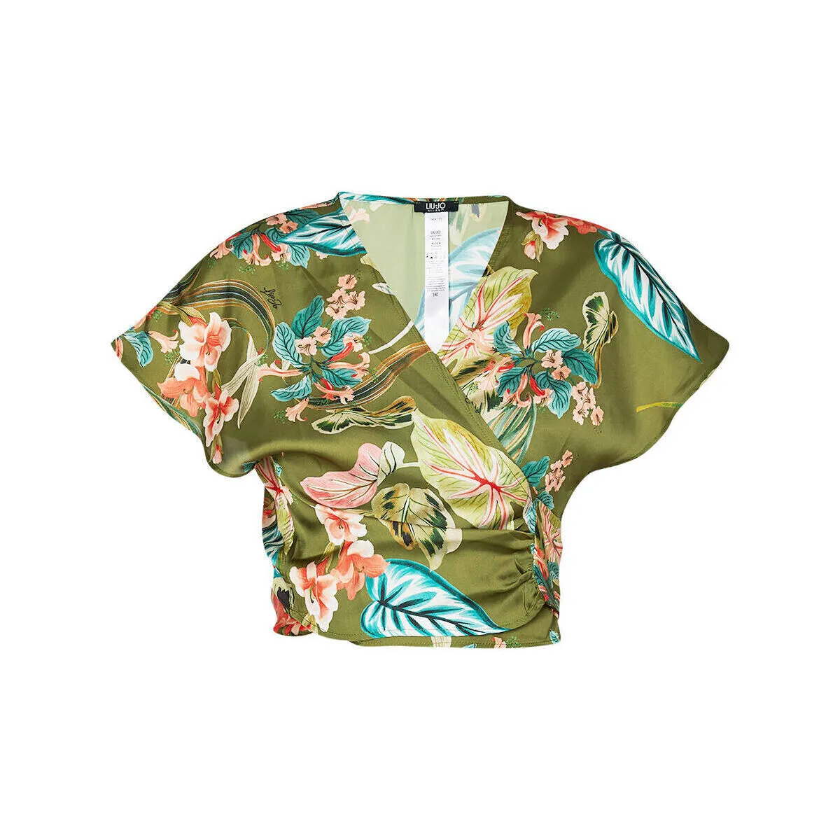 Camisa corta con estampado tropical