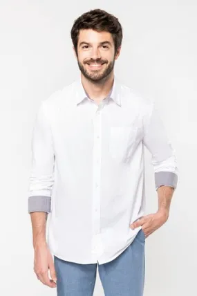 Camisa de algodón Nevada de manga larga para hombre