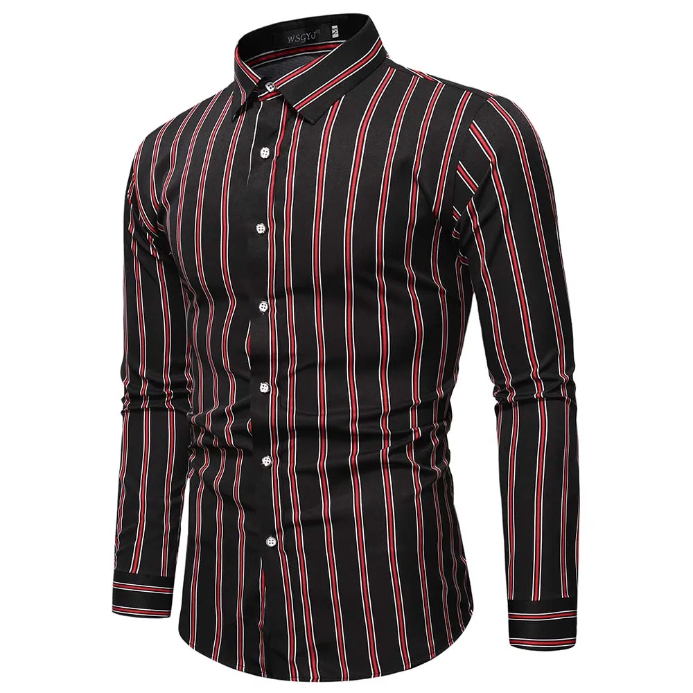 Camisa Slim De Raya Para Hombre