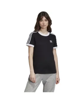 Camiseta adidas 3 Stripes negro Mujer