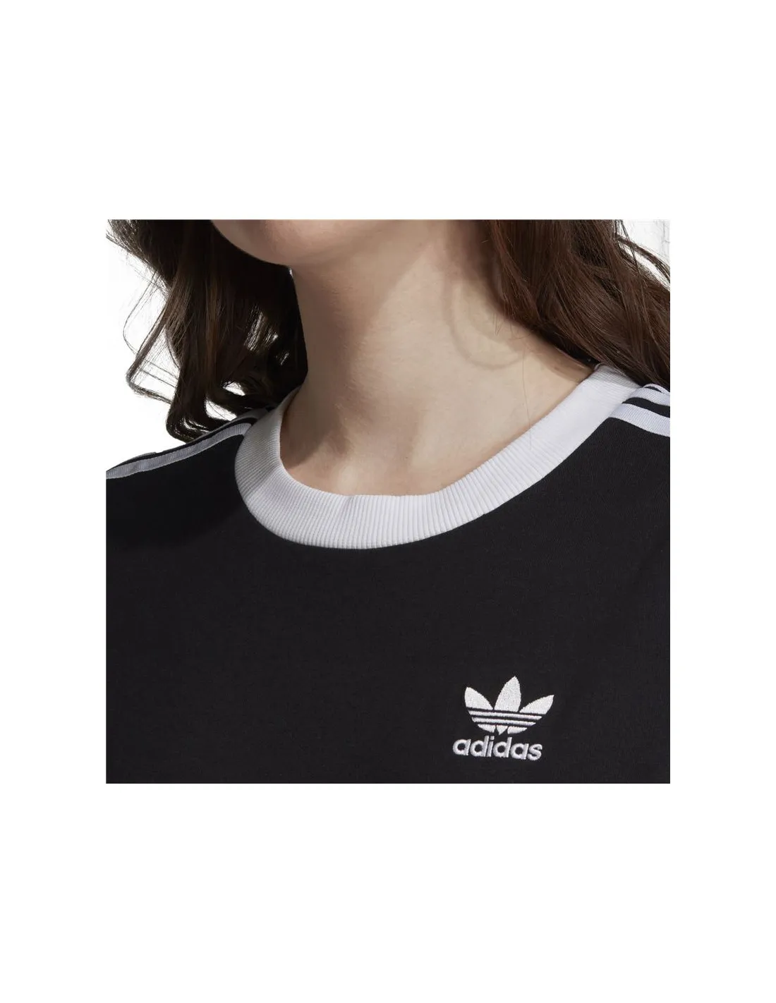 Camiseta adidas 3 Stripes negro Mujer