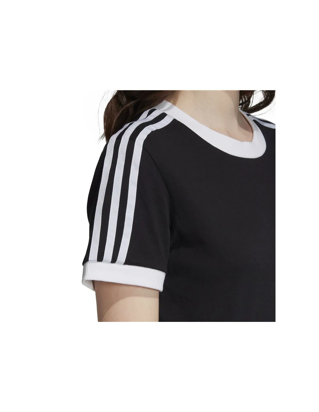 Camiseta adidas 3 Stripes negro Mujer