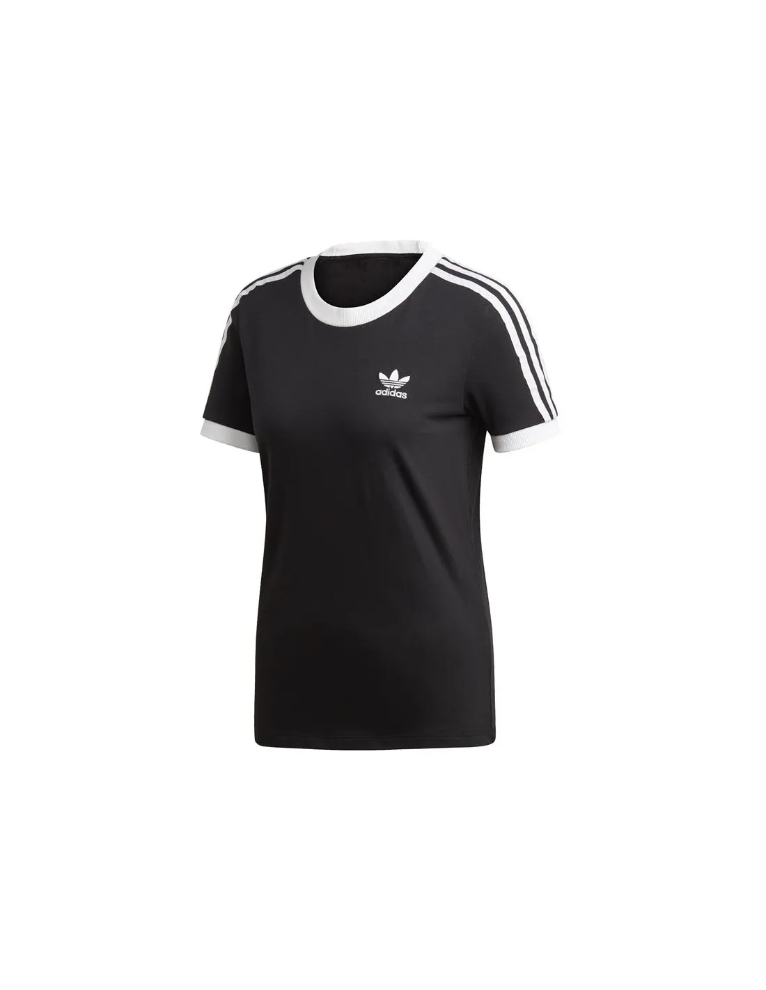 Camiseta adidas 3 Stripes negro Mujer