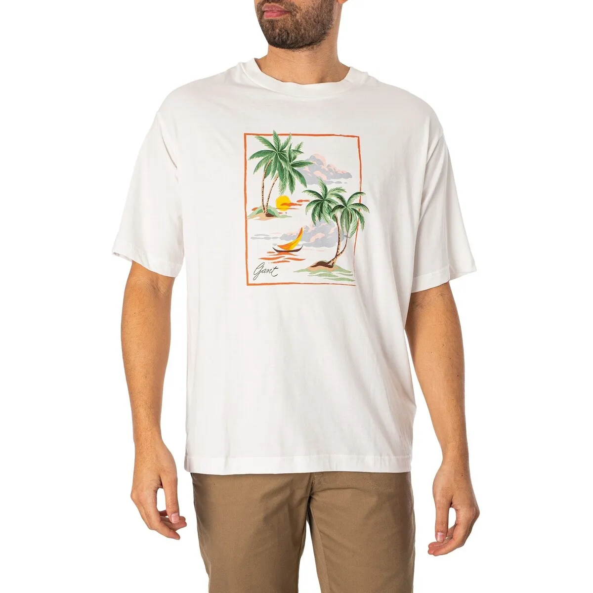 Camiseta Con Gráfico Estampado Hawaiano