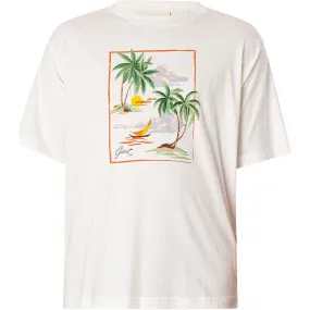 Camiseta Con Gráfico Estampado Hawaiano