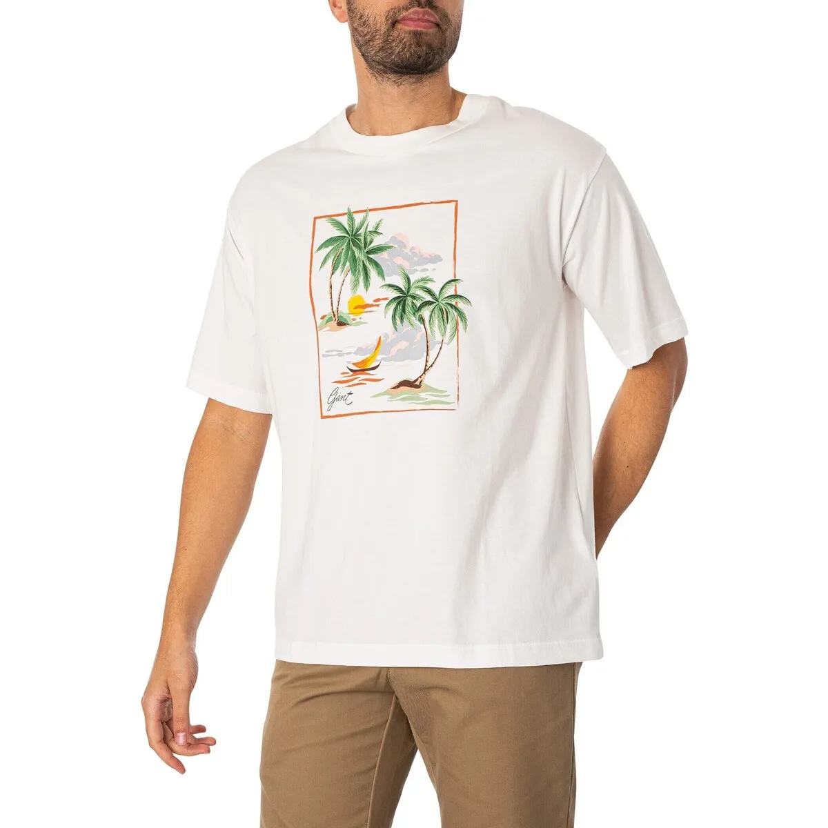 Camiseta Con Gráfico Estampado Hawaiano