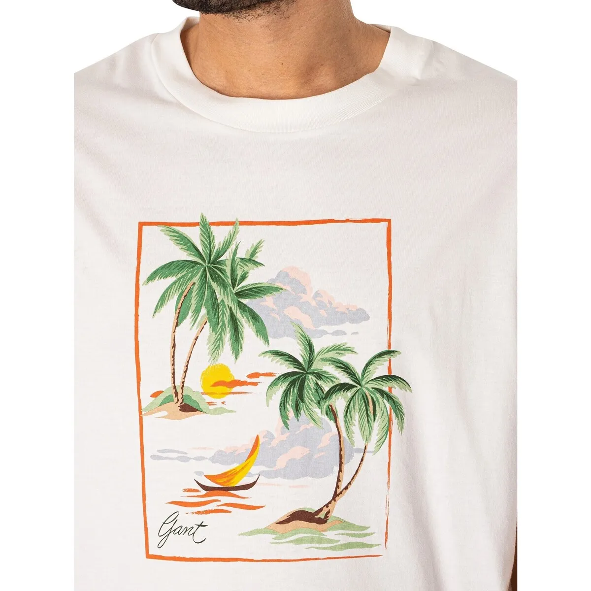 Camiseta Con Gráfico Estampado Hawaiano